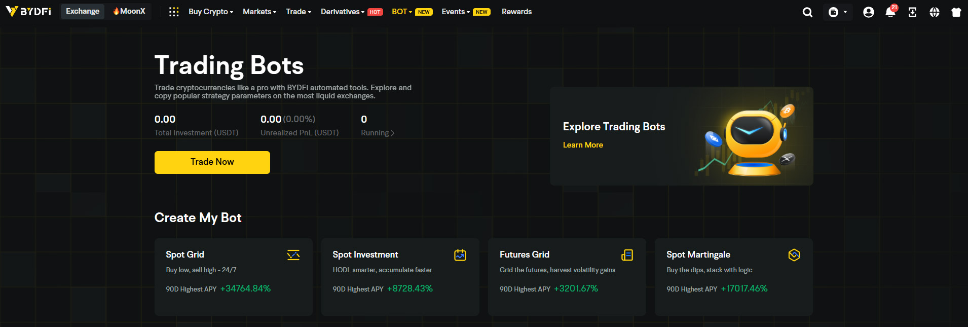 BYDFi trading bot