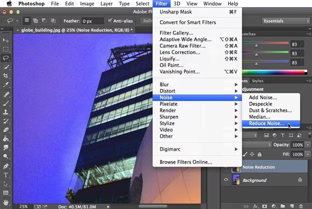 Configure Noise Reduction in Photoshop