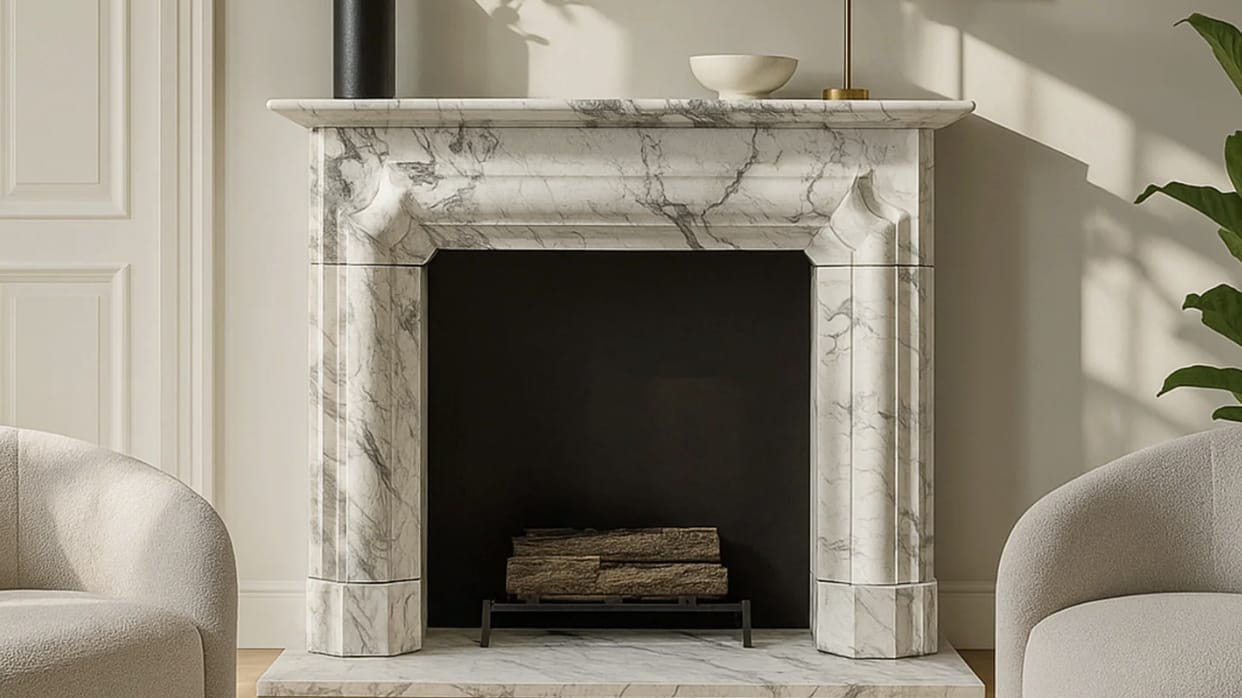 How to Pair Your Marble Fireplace Mantel With Firebox and Hearth Options