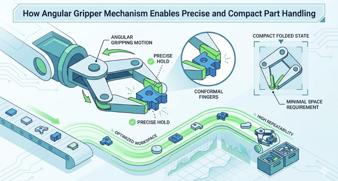 How Angular Gripper Mechanism Enables Precise and Compact Part Handlings